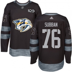 Predators #76 P K Subban Black 1917 2017 100th Anniversary Stitched NHL Jersey