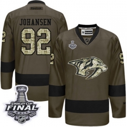 Predators #92 Ryan Johansen Green Salute to Service 2017 Stanley Cup Final Patch Stitched NHL Jersey