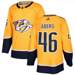 Youth Adidas Nashville Predators 46 Pontus Aberg Authentic Gold Home NHL Jersey 