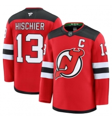 Men New Jersey Devils 13 Nico Hischier Red 2024 25 Home Stitched Hockey Jersey