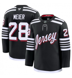 Men New Jersey Devils 28 Timo Meier Black 2024 25 Alternate Stitched Hockey Jersey