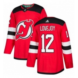 Mens Adidas New Jersey Devils 12 Ben Lovejoy Authentic Red Home NHL Jersey 