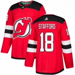 Mens Adidas New Jersey Devils 18 Drew Stafford Premier Red Home NHL Jersey 