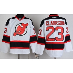 New Jersey Devils 23 David Clarkson White Hockey NHL Jerseys