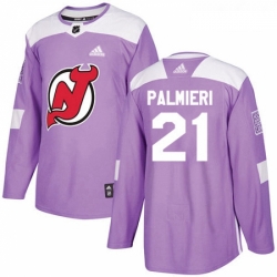 Youth Adidas New Jersey Devils 21 Kyle Palmieri Authentic Purple Fights Cancer Practice NHL Jersey 