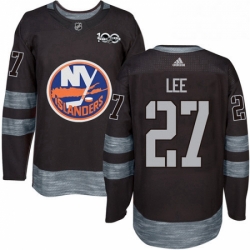 Mens Adidas New York Islanders 27 Anders Lee Premier Black 1917 2017 100th Anniversary NHL Jersey 