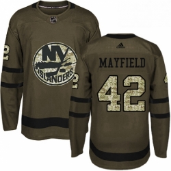 Mens Adidas New York Islanders 42 Scott Mayfield Authentic Green Salute to Service NHL Jersey 