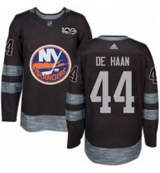 Mens Adidas New York Islanders 44 Calvin de Haan Premier Black 1917 2017 100th Anniversary NHL Jersey 