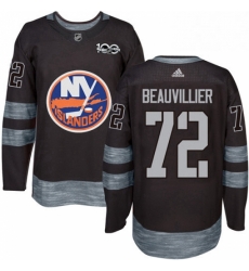 Mens Adidas New York Islanders 72 Anthony Beauvillier Premier Black 1917 2017 100th Anniversary NHL Jersey 