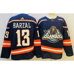 Men's New York Islanders #13 Mathew Barzal 2022 Navy Reverse Retro 2.0 Stitched Jersey