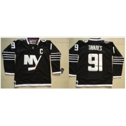 New York Islanders #91 John Tavares Black Alternate Stitched NHL Jersey