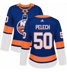 Womens Adidas New York Islanders 50 Adam Pelech Authentic Royal Blue Home NHL Jersey 