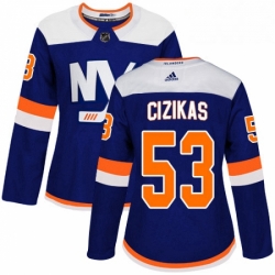 Womens Adidas New York Islanders 53 Casey Cizikas Premier Blue Alternate NHL Jersey 