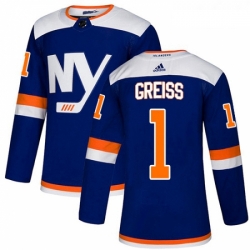 Youth Adidas New York Islanders 1 Thomas Greiss Premier Blue Alternate NHL Jersey 