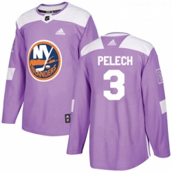 Youth Adidas New York Islanders 3 Adam Pelech Authentic Purple Fights Cancer Practice NHL Jersey 