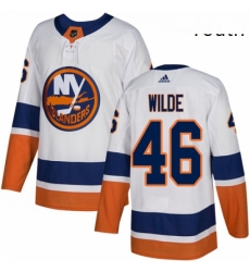 Youth Adidas New York Islanders 46 Bode Wilde Authentic White Away NHL Jersey 