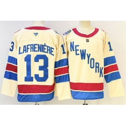 Men New York Rangers 13 Alexis Lafreniere Beige 2025 26 Winter Classic With A Patch Stitched Hockey