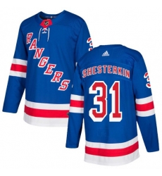 Men New York Rangers 31 Igor Shesterkin Blue Home Stitched Jersey