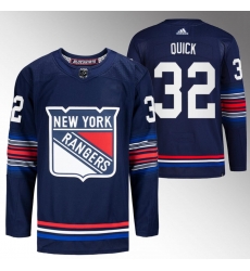 Men New York Rangers 32 Jonathan Quick Navy Stitched Jersey