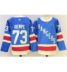 Men New York Rangers 73 Matt Rempe Blue 2025 Stitched Hockey Jersey