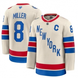 Men New York Rangers 8 J T  Miller Beige 2026 Winter Classic With C Patch Stitched Hockey Jersey