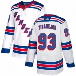 Men New York Rangers #93 Mika Zibanejad White Stitched NHL Jersey