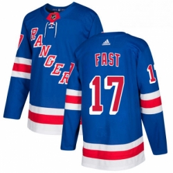 Mens Adidas New York Rangers 17 Jesper Fast Premier Royal Blue Home NHL Jersey 