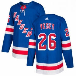 Mens Adidas New York Rangers 26 Jimmy Vesey Authentic Royal Blue Home NHL Jersey 