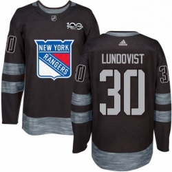 Mens Adidas New York Rangers 30 Henrik Lundqvist Premier Black 1917 2017 100th Anniversary NHL Jersey 