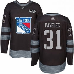 Mens Adidas New York Rangers 31 Ondrej Pavelec Premier Black 1917 2017 100th Anniversary NHL Jersey 