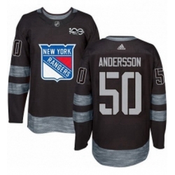 Mens Adidas New York Rangers 50 Lias Andersson Premier Black 1917 2017 100th Anniversary NHL Jersey 