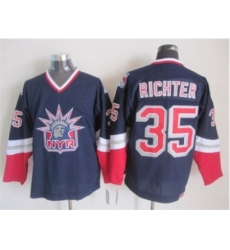 NHL New York Rangers #35 Richter Dark blue jerseys[Retro Former head]