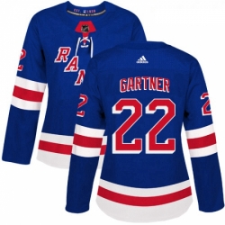 Womens Adidas New York Rangers 22 Mike Gartner Premier Royal Blue Home NHL Jersey 