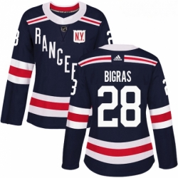 Womens Adidas New York Rangers 28 Chris Bigras Authentic Navy Blue 2018 Winter Classic NHL Jersey 