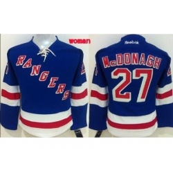 Womens New York Rangers #27 Ryan McDonagh Blue Home Stitched NHL Jersey