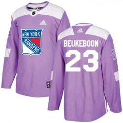 Youth Adidas New York Rangers 23 Jeff Beukeboom Authentic Purple Fights Cancer Practice NHL Jersey 