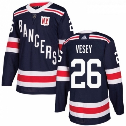 Youth Adidas New York Rangers 26 Jimmy Vesey Authentic Navy Blue 2018 Winter Classic NHL Jersey 