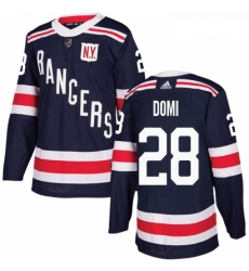 Youth Adidas New York Rangers 28 Tie Domi Authentic Navy Blue 2018 Winter Classic NHL Jersey 