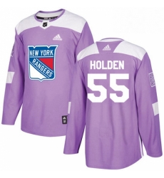 Youth Adidas New York Rangers 55 Nick Holden Authentic Purple Fights Cancer Practice NHL Jersey 