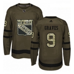 Youth Adidas New York Rangers 9 Adam Graves Authentic Green Salute to Service NHL Jersey 