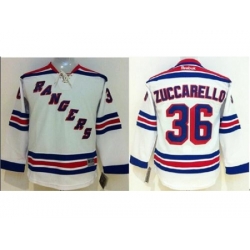 Youth New York Rangers #36 Mats Zuccarello White Stitched NHL Jersey