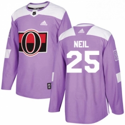 Mens Adidas Ottawa Senators 25 Chris Neil Authentic Purple Fights Cancer Practice NHL Jersey 