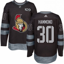 Mens Adidas Ottawa Senators 30 Andrew Hammond Authentic Black 1917 2017 100th Anniversary NHL Jersey 