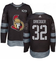 Mens Adidas Ottawa Senators 32 Chris Driedger Authentic Black 1917 2017 100th Anniversary NHL Jersey 