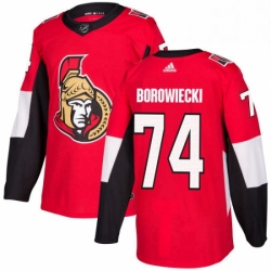 Mens Adidas Ottawa Senators 74 Mark Borowiecki Premier Red Home NHL Jersey 