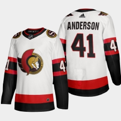 Ottawa Senators 41 Craig Anderson Men Adidas 2020 21 Authentic Player Away Stitched NHL Jersey White