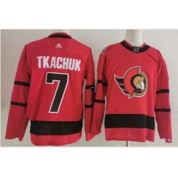 Ottawa Senators 7 Brady Tkachuk Red Men Adidas 2020 21 Reverse Retro Alternate NHL Jersey