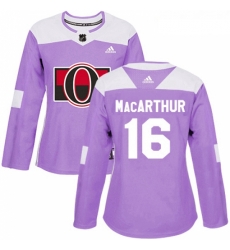 Womens Adidas Ottawa Senators 16 Clarke MacArthur Authentic Purple Fights Cancer Practice NHL Jersey 