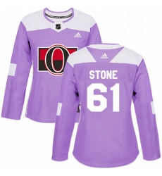 Womens Adidas Ottawa Senators 61 Mark Stone Authentic Purple Fights Cancer Practice NHL Jersey 