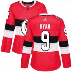 Womens Adidas Ottawa Senators 9 Bobby Ryan Authentic Red 2017 100 Classic NHL Jersey 